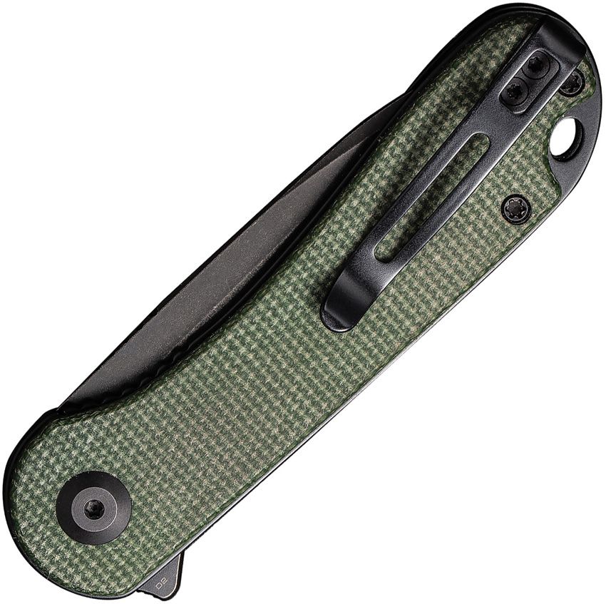 CIVIVI KNIVES C907T-ECP ELEMENTUM TANTO FLIPPER KNIFE 2.96" D2 BLACK STONEWASHED BLADE, GREEN MICARTA HANDLES, LINER LOCK