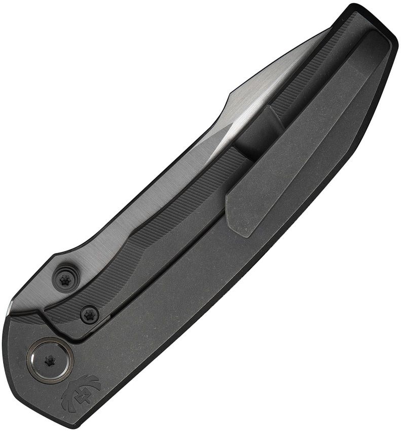 WE KNIFE COMPANY SAM TRAN RYSON FRAME LOCK FOLDING KNIFE 3.33" M390 HAND RUBBED SATIN HARPOON BLADE, GRAY TITANIUM HANDLES - WE24086-2