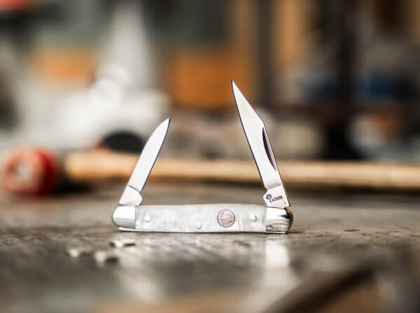 Boker Traditional Series 2.0 Small Pen Knife, Faux Mother of Pearl Handles, D2 Blade 2.75" Closed, Slipjoint (non-locking) - 110876