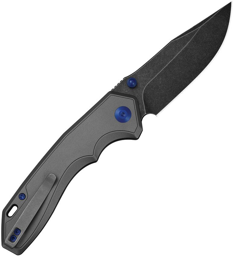 CIVIVI KNIVES ELITE BROVA TOP LINER LOCK FOLDING KNIFE 3.41" S35VN BLACK STONEWASHED CLIP POINT BLADE, GRAY CHAMFERED ALUMINUM HANDLES, REVERSIBLE CLIP - CE25093-1