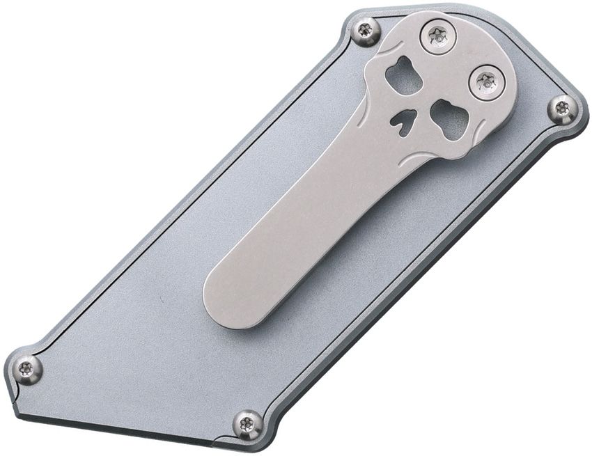 CHAVES KNIVES CHUB CHAVES HANDY UTILITY BLADE BLUE LABEL FOLDING SLIPPER KNIFE, STONEWASH REPLACEABLE RAZOR BLADE (1" CUTTING EDGE), GRAY ALUMINUM HANDLES, SLIDE LOCK - CK-6C11-5B6F-6D15