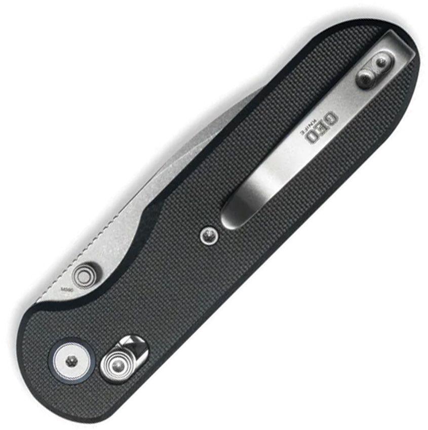 GEO KNIFE ETHEREAL CUTTER CROSSBAR LOCK GEO2402F – STONEWASH BOHLER M390 DROP POINT BLADE – BLACK G-10 HANDLE - MADE IN CHINA