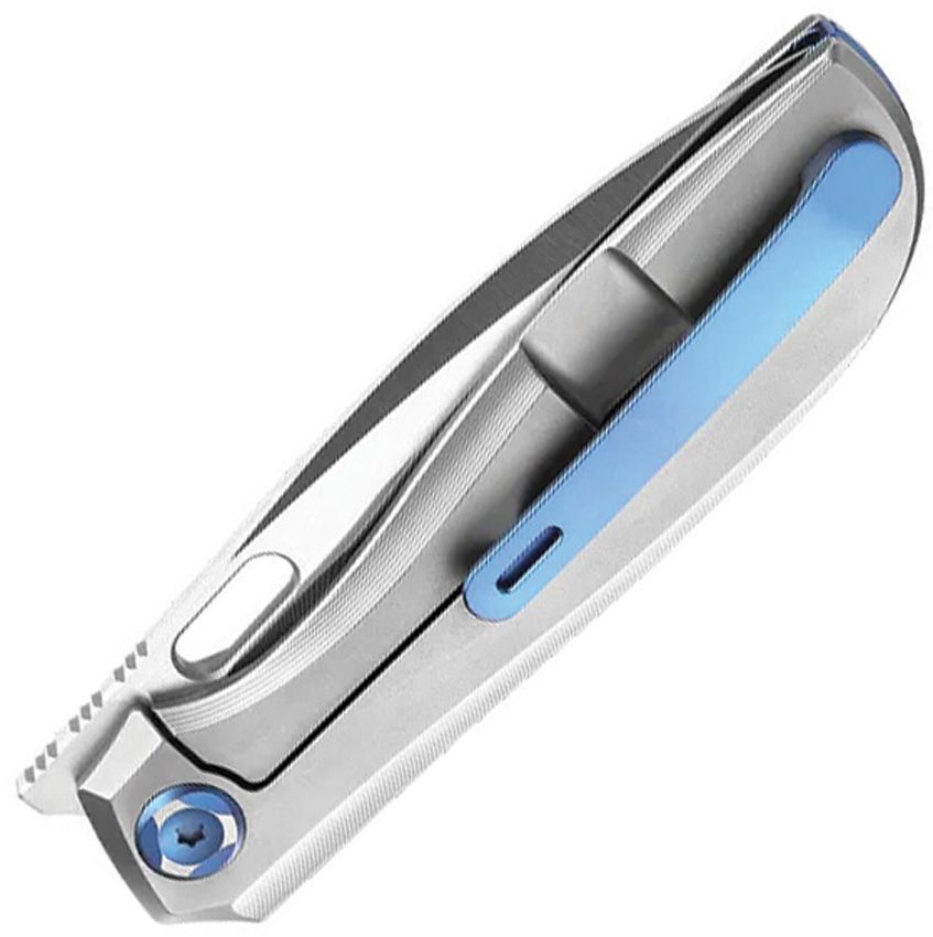 POIKILO KNIVES PKBGECKOS1V1 GECKO GAY TI FRAMELOCK M398 STEEL PEARLESCENT STONEWASH FOLDING KNIFE.