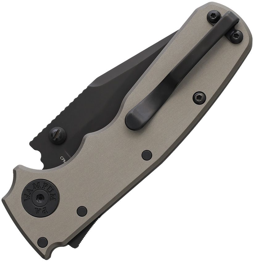 DEMKO DEM19274 SHARK CUB GRAY ALUMINIUM HANDLE CPM-20CV SHARK LOCK CLIP POINT FOLDING KNIFE.