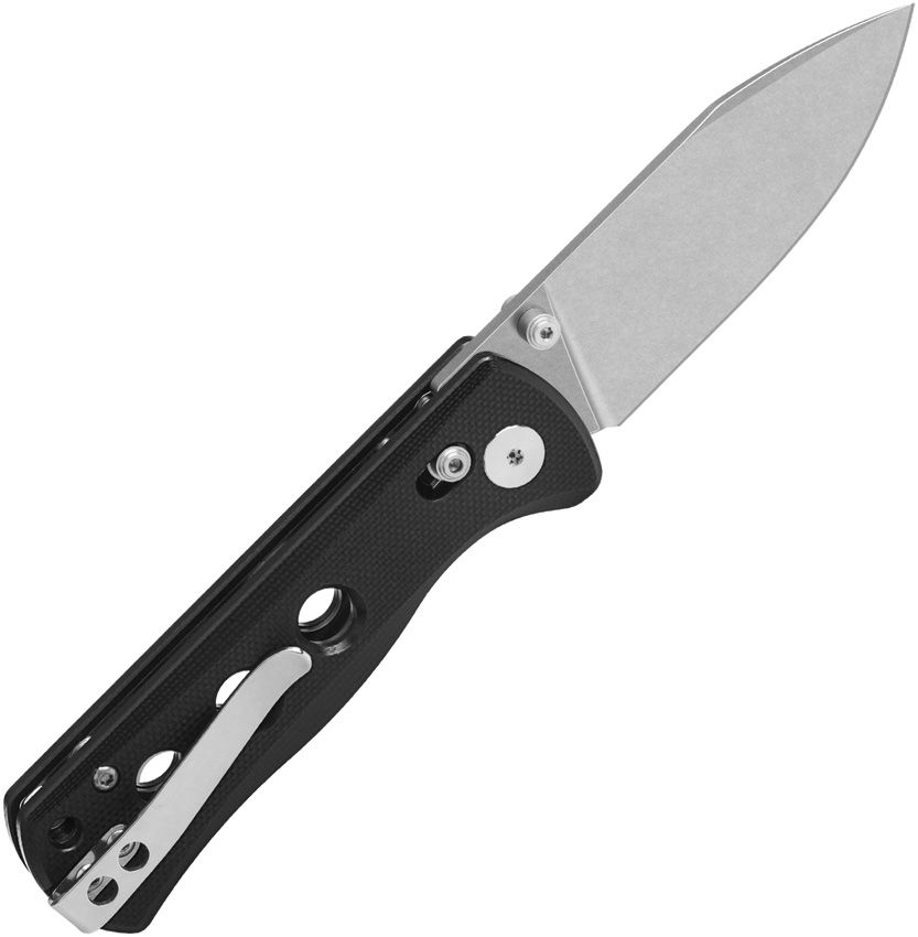 QSP KNIVES CANARY GLYDE LOCK FOLDING KNIFE 2.84" 14C28N STONEWASHED DROP POINT BLADE, BLACK G10 HANDLES, AXIS/CROSSBAR LOCK - QS150GL-A1