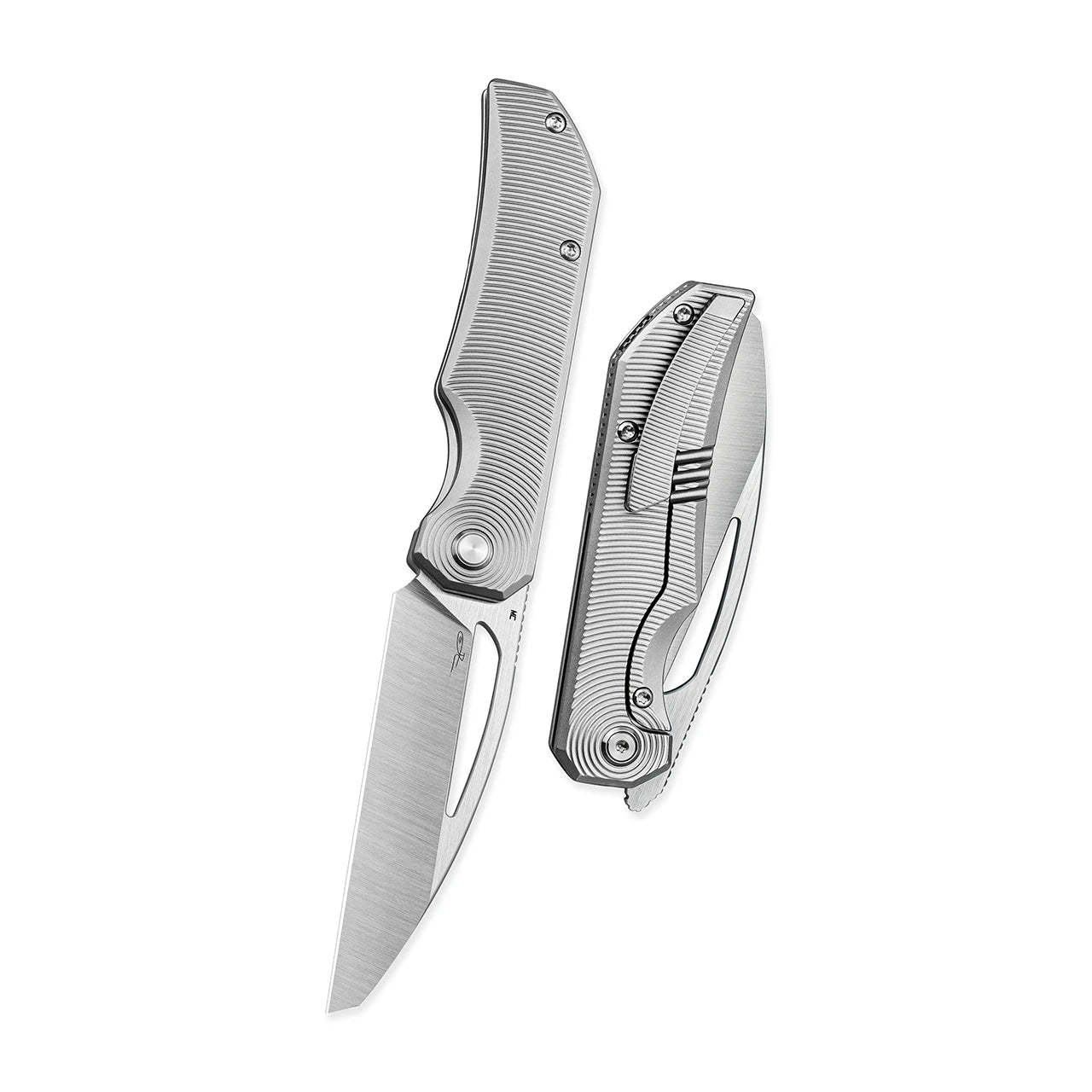BESTECH MINI TAIPAN LEFT-HANDED FRAME LOCK BT2603C-L – SATIN CPM-MAGNACUT SHEEPSFOOT BLADE – MILLED BEAD BLAST TITANIUM HANDLE – MADE IN CHINA