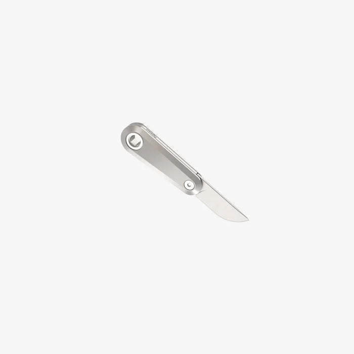 FLYTANIUM FLY-1450 MINIM KEYCHAIN TI HANDLE D2 STEEL SATIN SLIPJOINT TINY FOLDING KNIFE.