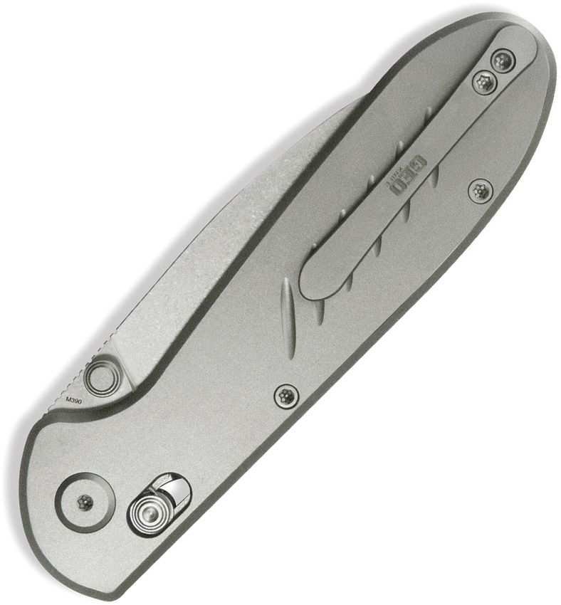 GEO KNIFE FROST AXIS LOCK GEO2501A – STONEWASH BOHLER M390 DROP POINT BLADE – GRAY TITANIUM HANDLE – MADE IN CHINA