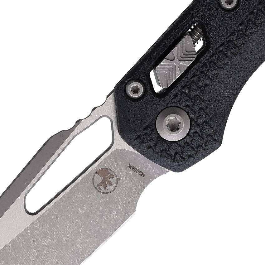 MICROTECH 210T-10APPMBK 16048 MSI RAM LOCK M390MK STEEL APOCALYPTIC FINISH BLACK POLYMER HANDLE FOLDING KNIFE.