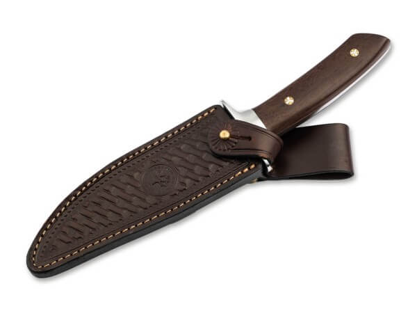 BOKER 02BA5953GX ARBOLITO TORITO GX ACX390 STEEL GUAYACAN WOOD HANDLE FIXED BLADE KNIFE W/SHEATH.