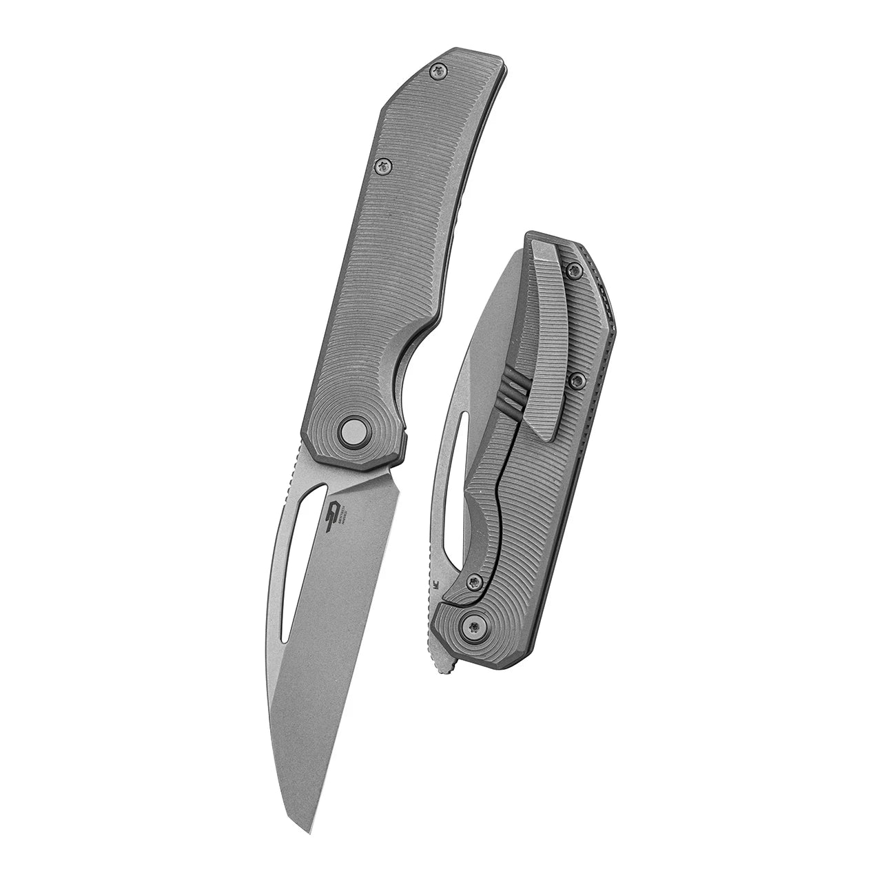 BESTECH MINI TAIPAN FRAME LOCK BT2603F – DARK BEAD BLAST CPM-MAGNACUT SHEEPSFOOT BLADE – MILLED DARK BEAD BLAST STONEWASH TITANIUM HANDLE – MADE IN CHINA