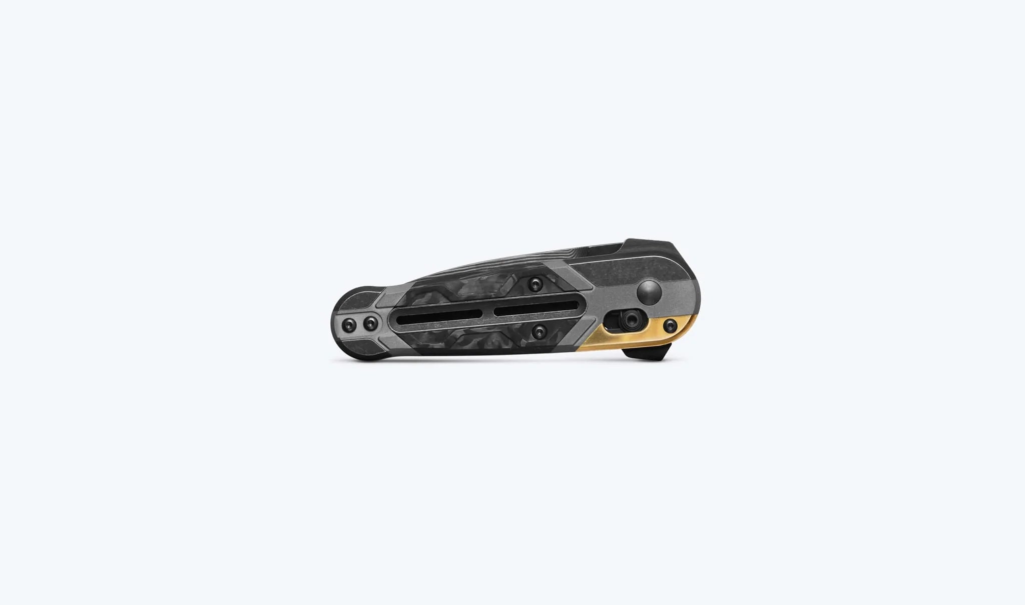 BENCHMADE 491BK-261 LOWDEN GOLD CLASS LIMITED TI HANDLE DAMASTEEL BLADE FOLDING KNIFE.
