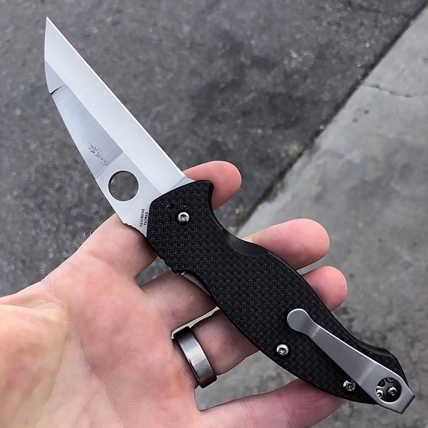 LYNCH NORTHWEST GEAR LNSPSDSW TI CONSTRUCTION STONEWASH FINISH STANDARD CLIP FOR SPYDERCO KNIVES.