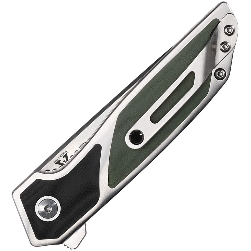 BEGG KNIVES BG014 DIAMICI LINERLOCK BLACK AND GREEN G10 D2 STEEL FOLDING KNIFE. - SRK KNIVES AND SPORTS INC