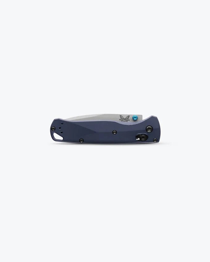 BENCHMADE BUGOUT AXIS LOCK 535SL-13 – CRUSHED SILVER CPM-S90V DROP POINT BLADE – CRATER BLUE ALUMINUM HANDLE – MADE IN USA
