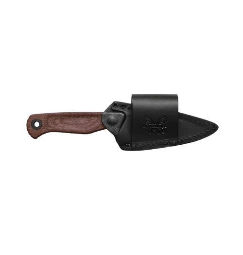 BENCHMADE 203BT-03 DACIAN – BLUE CERAKOTE CPM-MAGNACUT SPEAR POINT BLADE – BROWN CANVAS MICARTA HANDLE – MADE IN USA