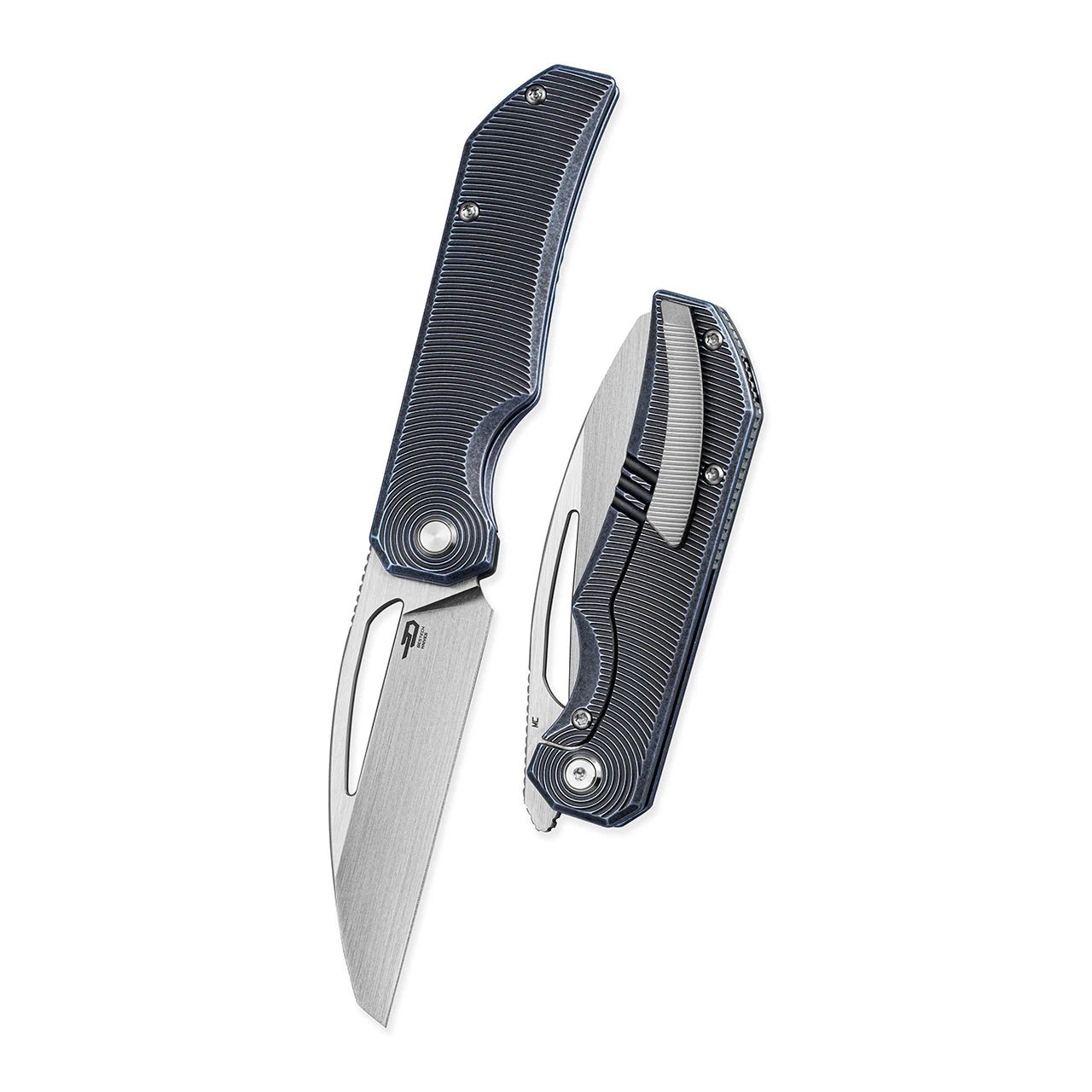 BESTECH MINI TAIPAN FRAME LOCK BT2603D – HAND RUBBED SATIN CPM-MAGNACUT SHEEPSFOOT BLADE – MILLED BLUE/BLACK TITANIUM HANDLE – MADE IN CHINA