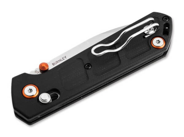 BOKER PLUS LUCAS BURNLEY KIHON COMPACT CROSSBAR LOCK FOLDING KNIFE 2.76" D2 STONEWASHED DROP POINT BLADE, BLACK GFN HANDLES - 01BP0037 - SRK KNIVES AND SPORTS INC