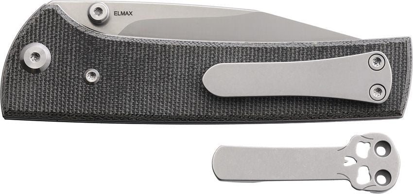 CHAVES SCAPEGOAT 229 LINER LOCK – SATIN ELMAX SPEAR POINT BLADE – BLACK MICARTA HANDLE – CHAV14318 – MADE IN CHINA