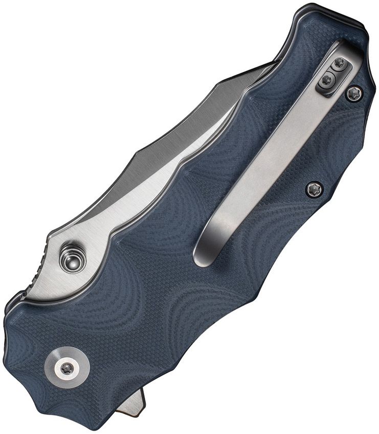 CIVIVI NATTERJACK C24028-2 – SATIN 14C28N CLIP POINT BLADE – BLUE SCULPTED G10 HANDLE – MADE IN CHINA