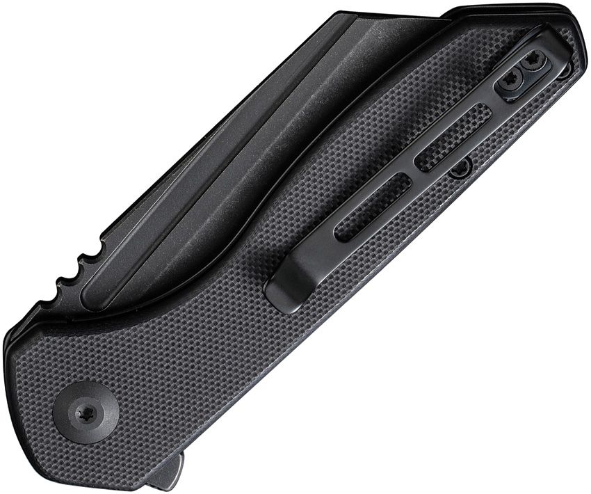 CIVIVI EXONE C23036-1 – BLACK STONEWASHED NITRO-V REVERSE TANTO BLADE – BLACK G10 HANDLE – MADE IN CHINA