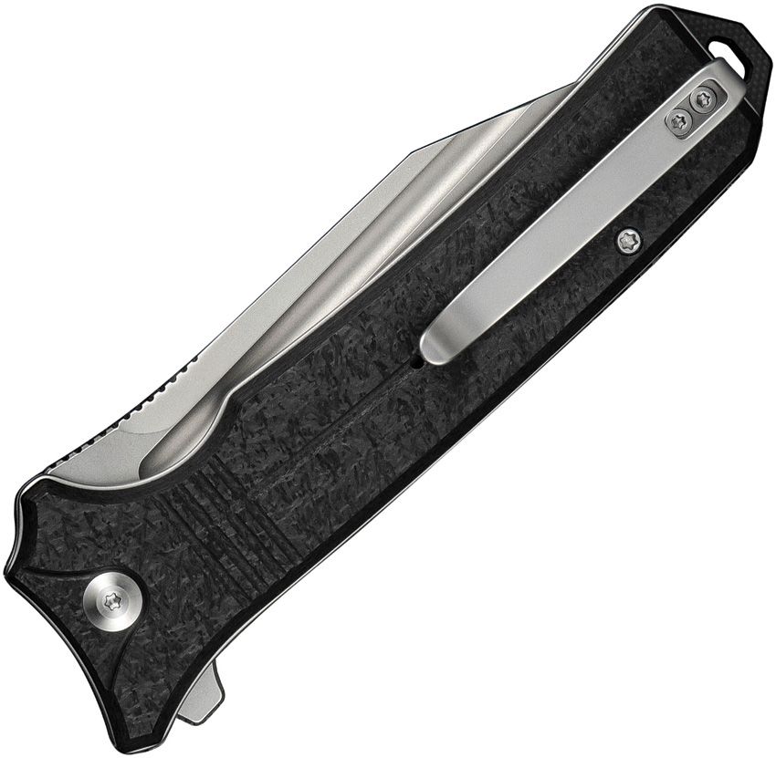 CIVIVI CIVC230802 NEUROHAPTIC – NITRO V STONEWASH CLIP POINT BLADE – BLACK SHREDDED G10 HANDLE – BUTTON LOCK – MADE IN CHINA