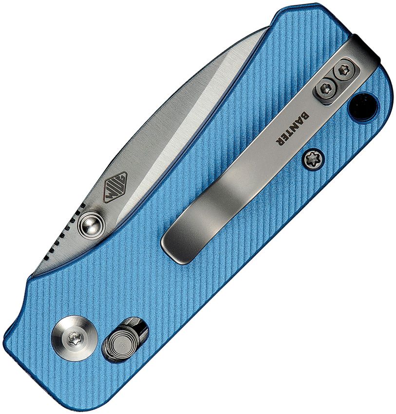 CIVIVI BABY BANTER 2 C23074-1 – NITRO-V BEADBLASTED BLADE – BLUE MACHINED ALUMINUM HANDLE – CROSSBAR LOCK – MADE IN CHINA