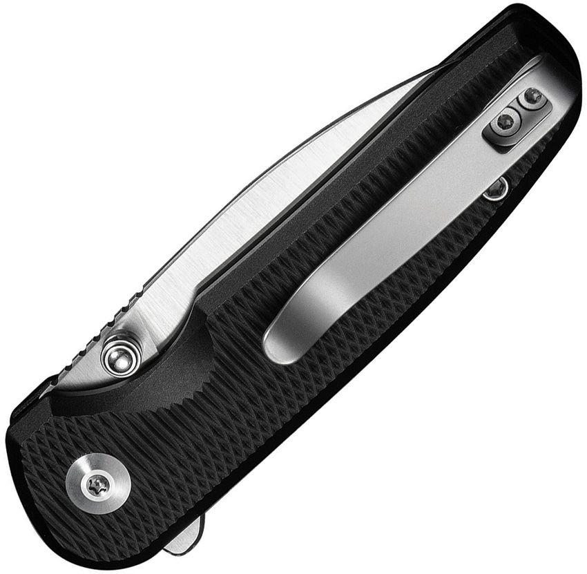 CIVIVI MINI SHAKAN C20052F-1 – SATIN NITRO-V DROP POINT BLADE – BLACK RIPPLE PATTERN MACHINED ALUMINUM HANDLE – MADE IN CHINA