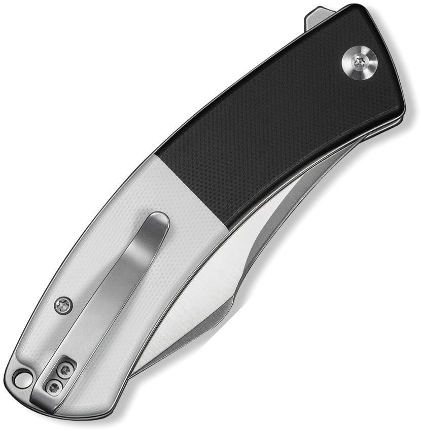 CIVIVI OUTLAW MUK C24079-4 — 14C28N BLADE, BLACK & WHITE G10 HANDLE, BUTTON LOCK — MADE IN CHINA