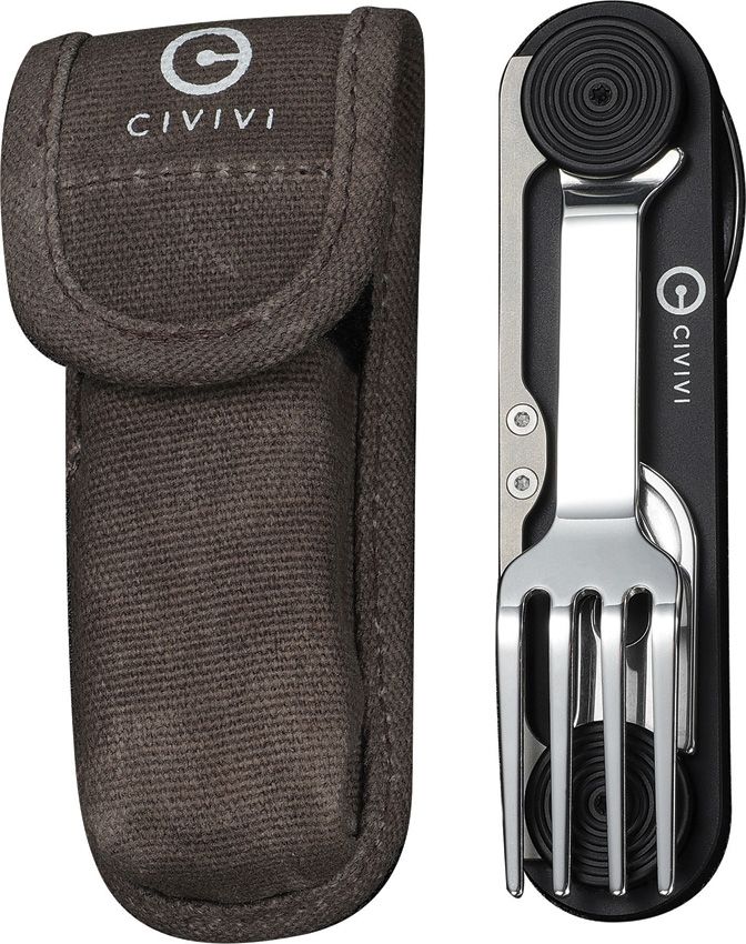 CIVIVI PARTAKE C24032C-1 – STAINLESS STEEL MULTI-TOOL – BLACK ALUMINUM HANDLE – MADE IN CHINA