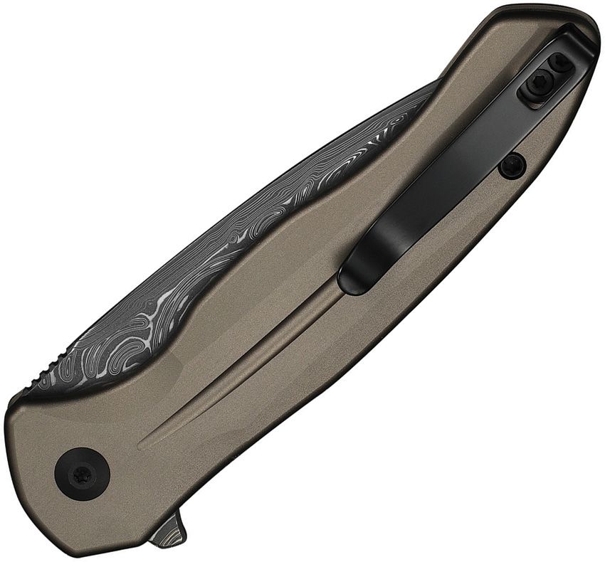 CIVIVI BUTTON LOCK KITEFIN C24091-DS1 — DAMASCUS BLADE, ALUMINUM HANDLE, BUTTON LOCK — MADE IN CHINA