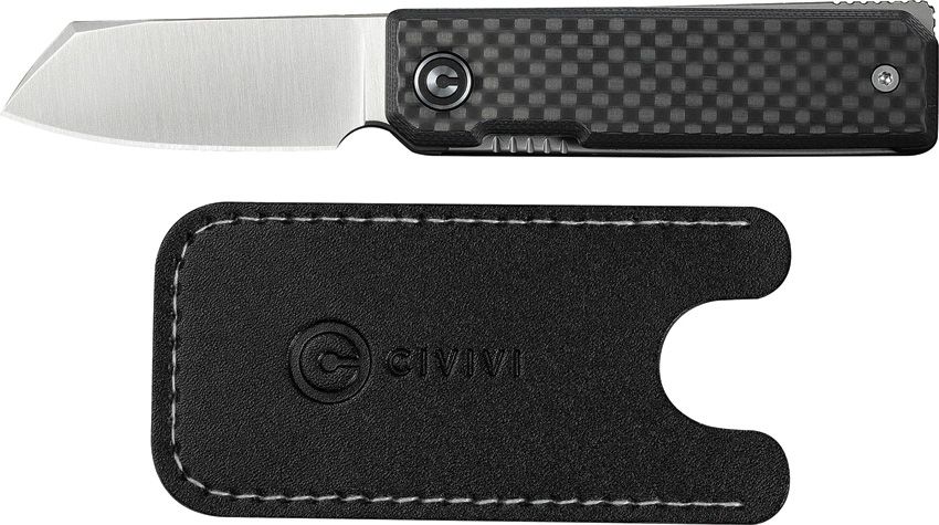 CIVIVI KUKEI C25036-4 – SATIN NITRO-V SHEEPSFOOT BLADE – BLACK G10 WITH CARBON FIBER OVERLAYS – MADE IN CHINA
