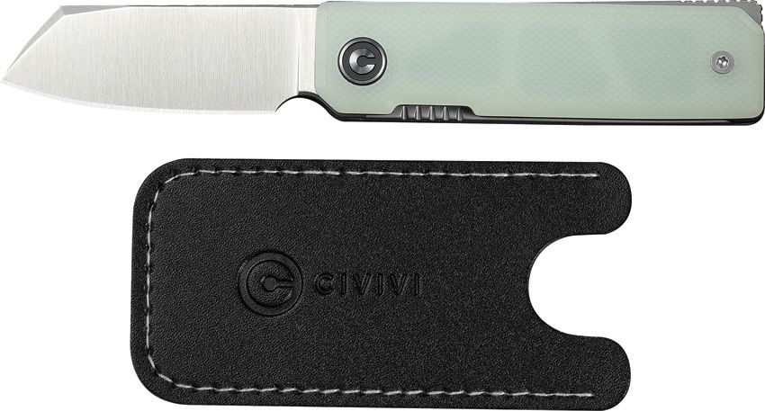 CIVIVI KUKEI C25036-2 – SATIN NITRO-V SHEEPSFOOT BLADE – NATURAL (JADE) G10 HANDLE – MADE IN CHINA