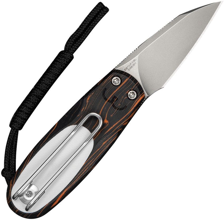 CIVIVI PURR C25054-5 – SATIN NITRO-V REVERSE TANTO BLADE – ORANGE-BLACK G10 HANDLE – DOUBLE DETENT SLIPJOINT – MADE IN CHINA - S&R Knives Inc.