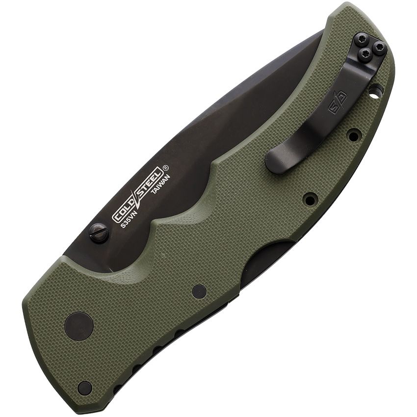 COLD STEEL RECON 1 SPEAR POINT 27BS-ODBK – BLACK DLC S35VN BLADE – OD GREEN G10 HANDLE – MADE IN TAIWAN