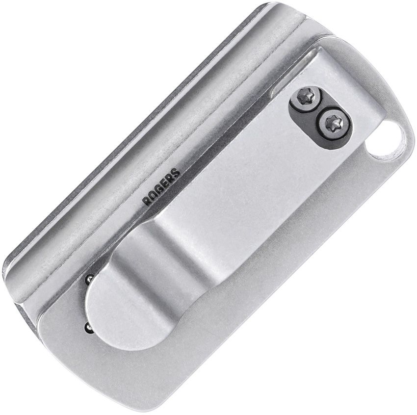 CRKT BOX KEY 7118 – STONEWASHED 12C27 SHEEPSFOOT BLADE – STONEWASHED STAINLESS STEEL HANDLE – MADE IN CHINA