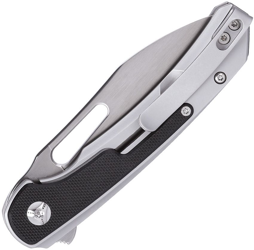 CRKT PADAWAN 6075 – BRUSHED SATIN 14C28N MODIFIED SHEEPSFOOT BLADE – STAINLESS STEEL & BLACK MICARTA HANDLE – MADE IN CHINA