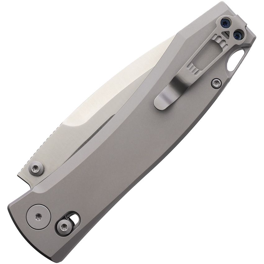 DAGGERR KNIVES NIGHTMARE X-LOCK DGRF71TSG – SATIN CPM-MAGNACUT DROP POINT BLADE – GRAY TITANIUM HANDLE – MADE IN CHINA