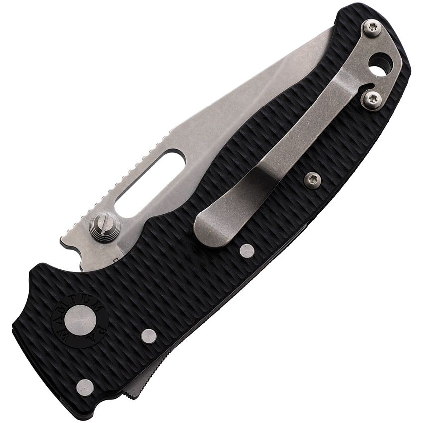 DEMKO AD 20.5 SHARK LOCK D2 STEEL BLACK GRIVORY HANDLE CLIP POINT FOLDING KNIFE.
