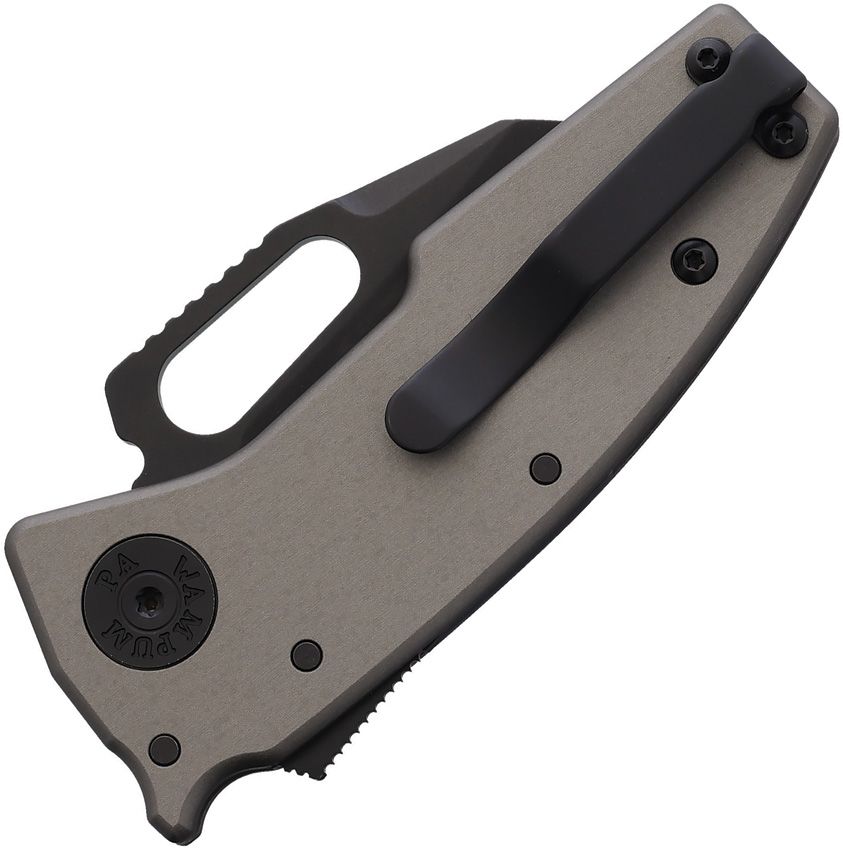 DEMKO NANO‑SHARK DEM19243 CPM‑20CV – ARTILLERY GRAY ALUMINUM HANDLE – SHARK‑LOCK – SHARK FOOT – MADE IN TAIWAN