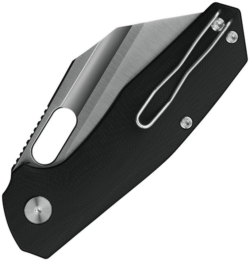 IRONFLY YOLO BUTTON LOCK IFVF02BK – SATIN SANDVIK 14C28N BLADE – BLACK G10 HANDLE – MADE IN CHINA