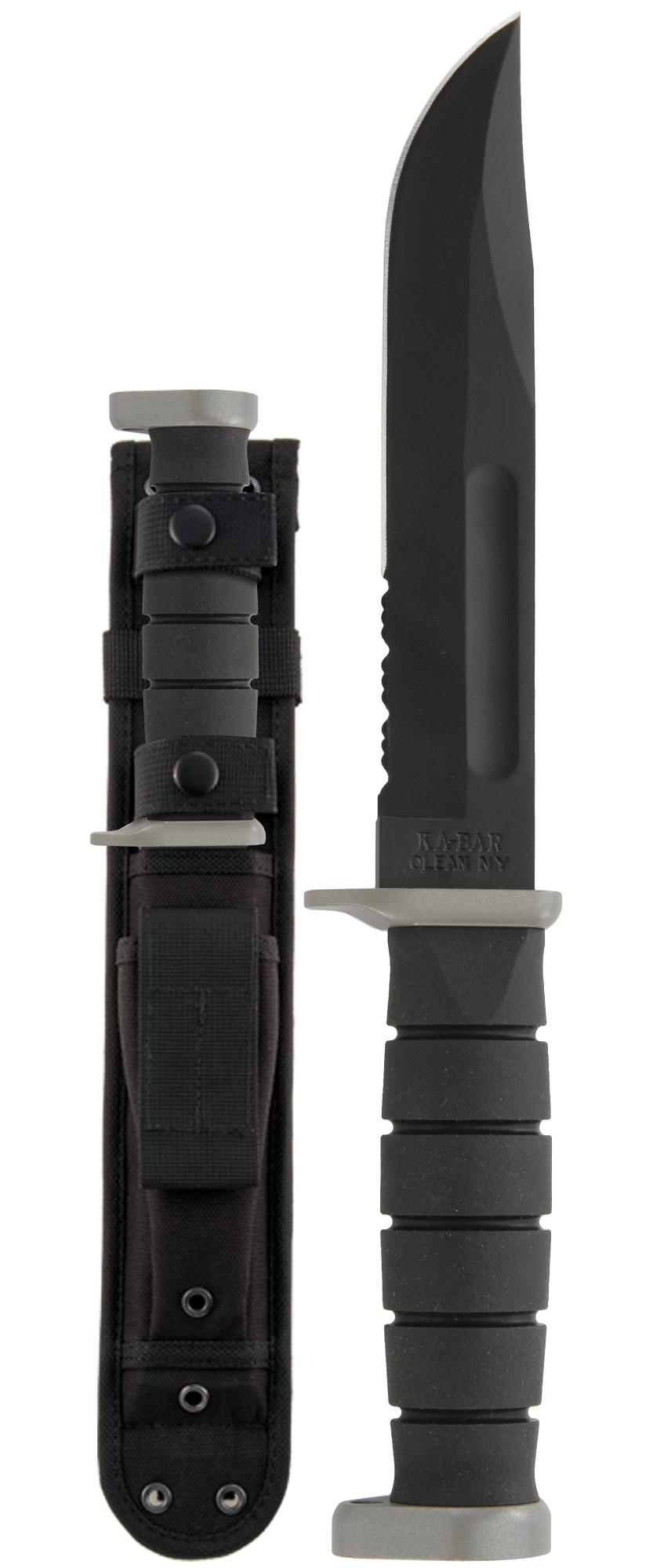 KABAR 1281 D2 EXTREME UTILITY COMBO EDGE FIXED BLADE KNIFE WITH CORDURA SHEATH
