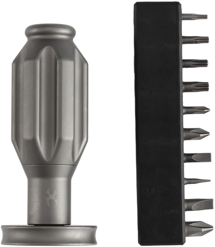 KANSEPT KNIVES DRIVE-R-SAURUS EDC TOOL G018P1 – BEAD BLAST TITANIUM CONSTRUCTION – MULTI-BIT SPINNING DRIVER – MADE IN CHINA