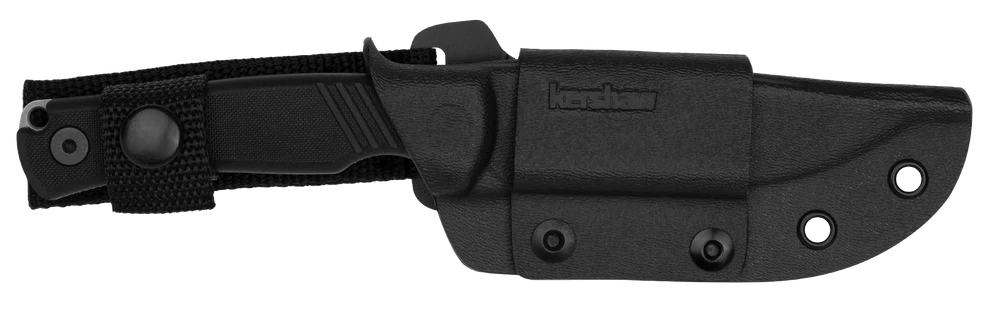 KERSHAW PACK MULE 1089 – STONEWASH N690 CLIP POINT FIXED BLADE – BLACK G10 HANDLE – KYDEX SHEATH – MADE IN USA