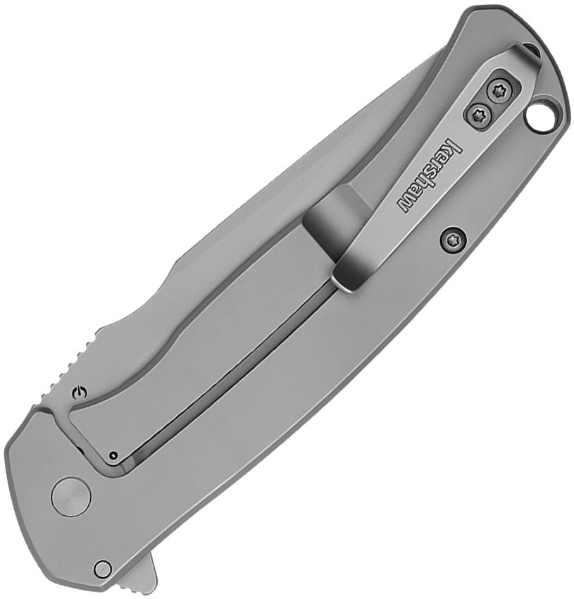 KERSHAW SCOUR 1416 – BEAD‑BLASTED 8Cr13MoV DROP POINT BLADE – BEAD‑BLASTED STAINLESS STEEL HANDLE – MADE IN CHINA