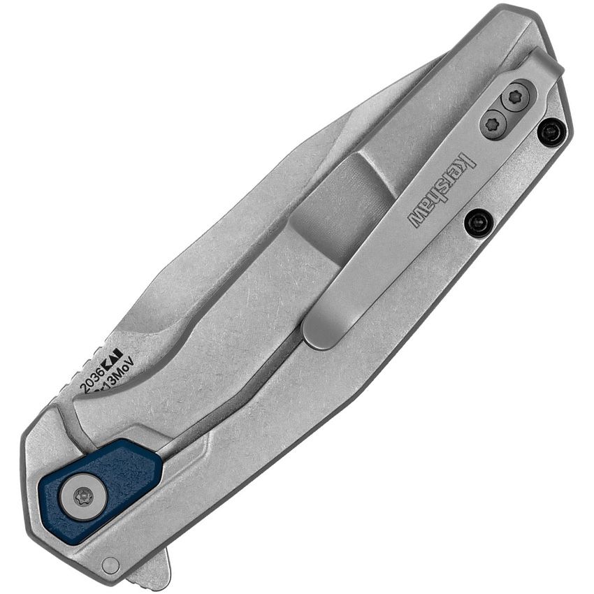 KERSHAW LUCID 2036 – STONEWASH 8Cr13MoV CLIP POINT BLADE – BLUE GFN/STAINLESS STEEL HANDLE – MADE IN CHINA
