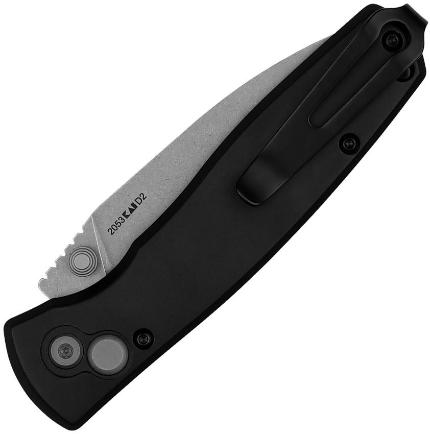 KERSHAW KINDRED 2053 — D2 BLADE, BLACK ALUMINUM HANDLE, BUTTON LOCK — MADE IN CHINA