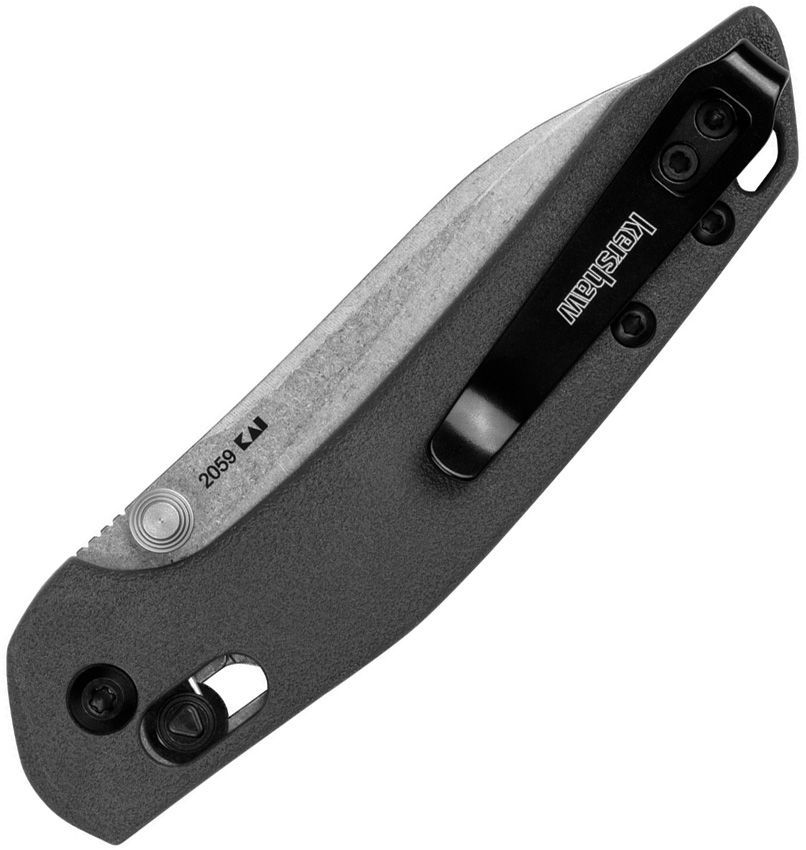 KERSHAW DUSTER 2059 – STONEWASH 8Cr13MoV MODIFIED SHEEPSFOOT BLADE – CHARCOAL GLASS‑FILLED NYLON HANDLE – MADE IN CHINA