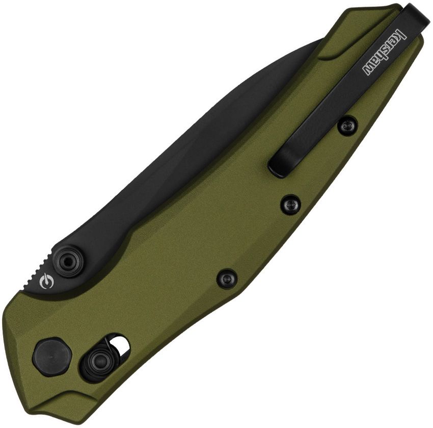 KERSHAW BAREKNUCKLE 6777 DURALOCK – BLACK PVD CPM‑MAGNACUT MODIFIED SHEEPSFOOT BLADE – OD GREEN ANODIZED ALUMINUM HANDLE – MADE IN USA