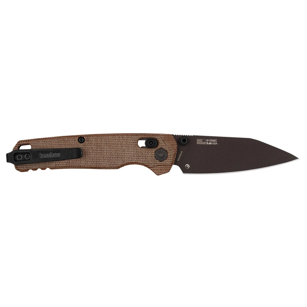 KERSHAW FACTORY SPECIAL BEL AIR 6105MC – DARK BRONZE CRU-WEAR BLADE – NATURAL CANVAS MICARTA HANDLE – DURALOCK – MADE IN THE USA